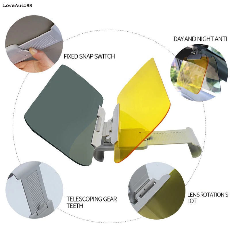 Stay Safe On The Road: 2-in-1 Day & Night Anti-Glare Driving Sun Visor &  Car Anti-Glare Mirror