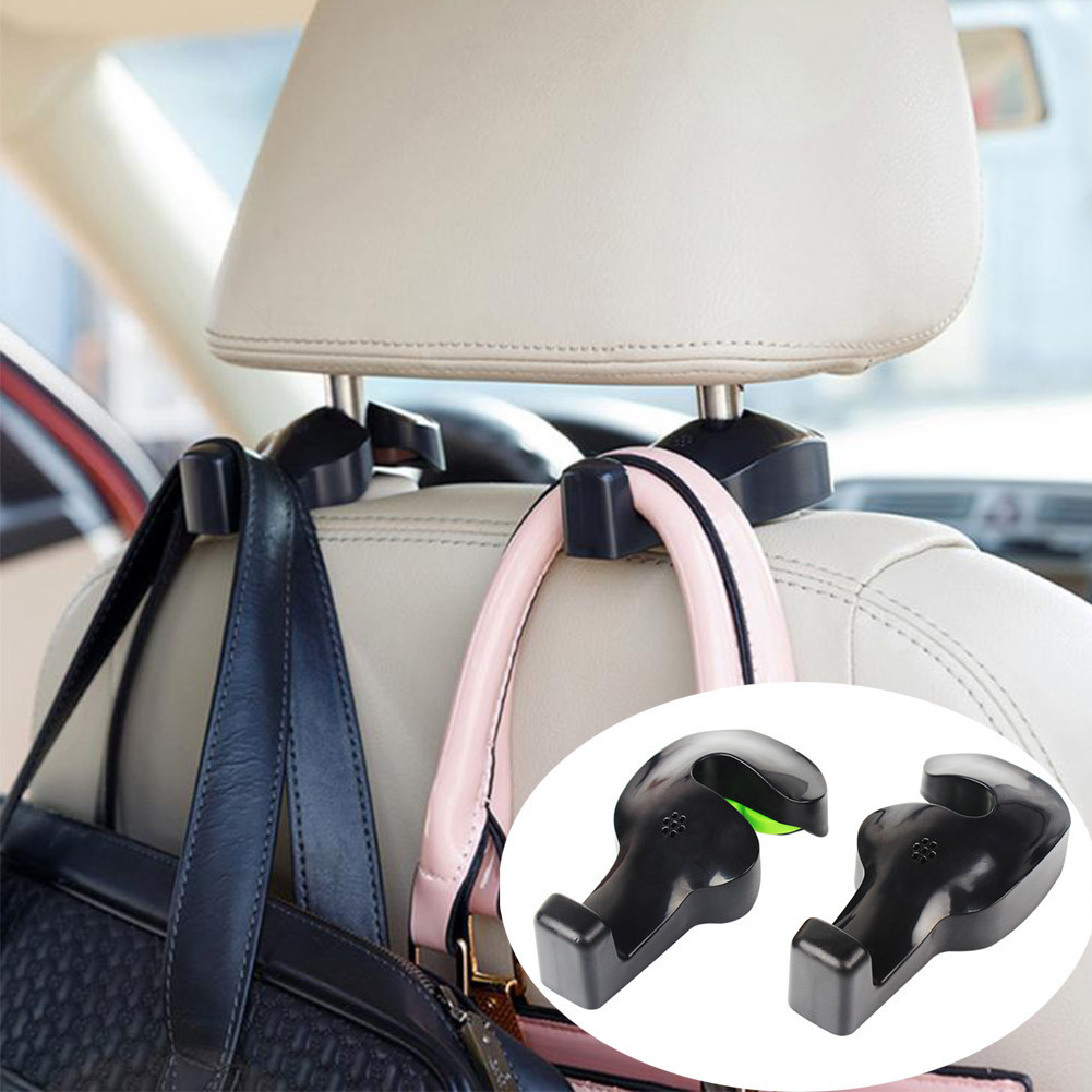 2 Pcs Portable Car Seat Headrest Bags Organizer Hook