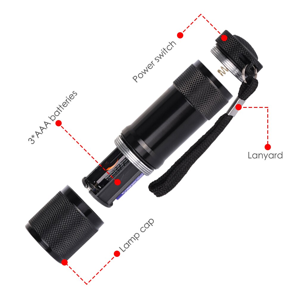 12 Led Portable Ultraviolet Flashlight