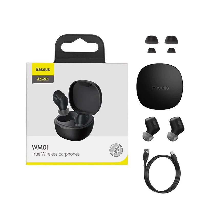 BASEUS NGWM01-01 ENCOK TWIN WIRELESS EARPHONE WITH CHARGING DOCK