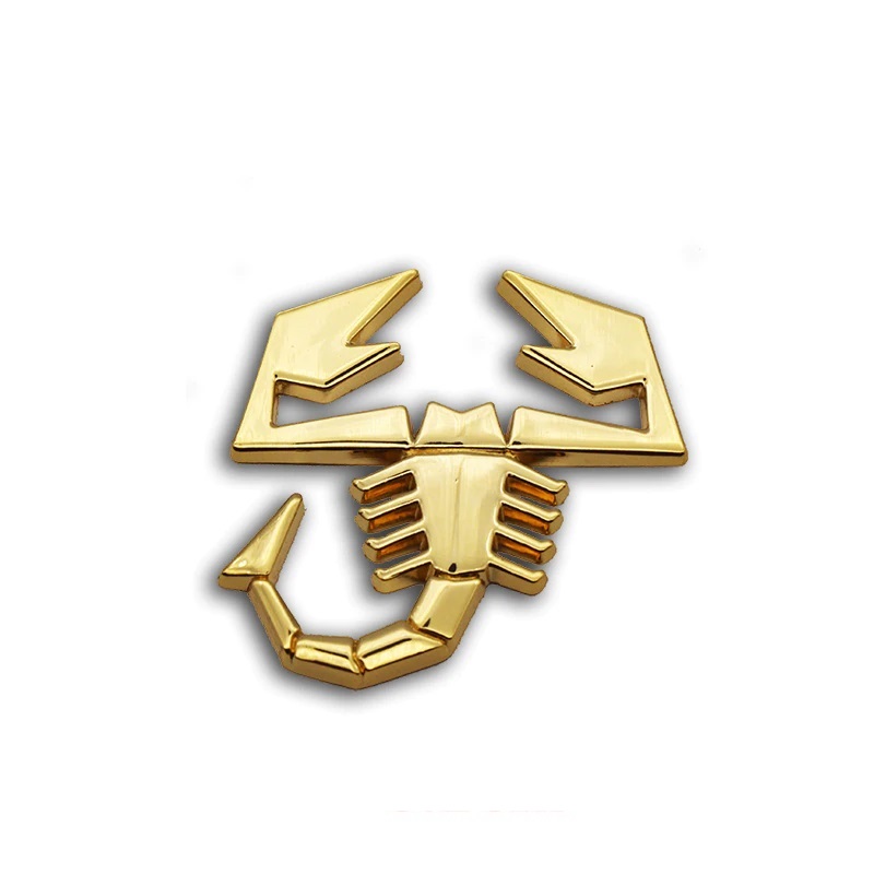 Alloy 3D Scorpio Shield Shape Badge Sticker Car Logo Gold