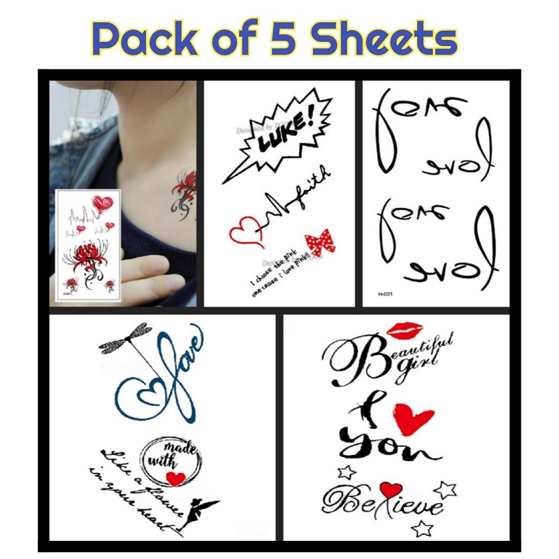 Pack of 5 Tattoos Sheets Deal 2