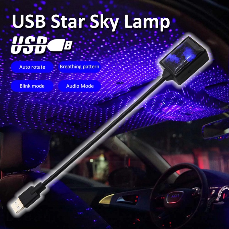 Auto Rotating USB Star Light Blue Color