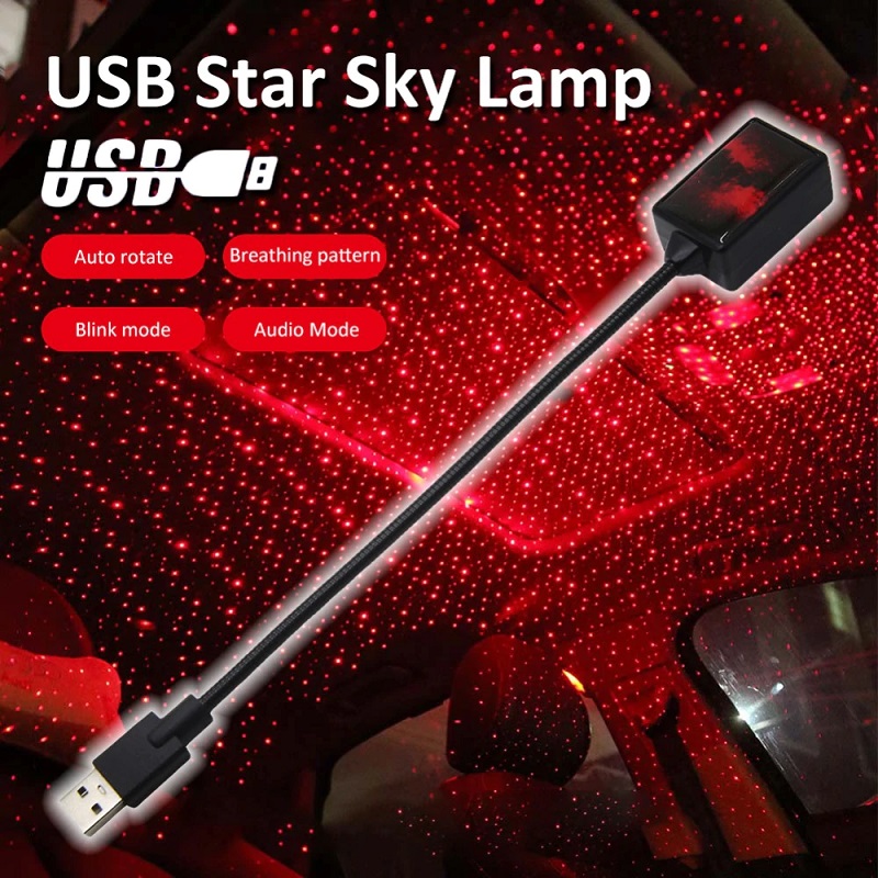 Auto Rotating USB Star Light RED Color