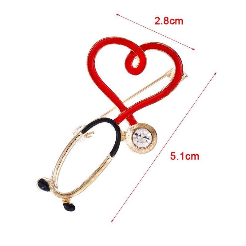 Steth-oscope Heart Shaped Brooch Pin