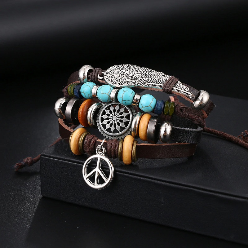 Vintage Wing Multiple Braided Bracelets