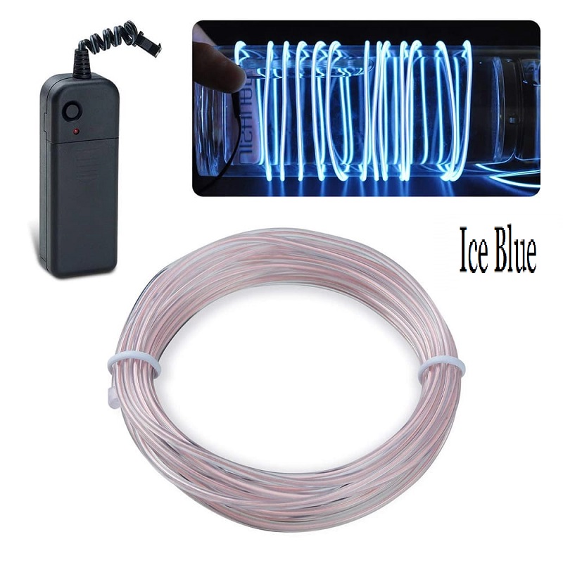 15ft EL Wire Sewing Edge Flexible Neon Lamp Rope Tube Cable LED Strip Glow String Light For Car Decoration