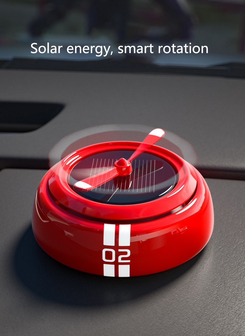 Solar Energy Car Perfume Fan Dashboard Red