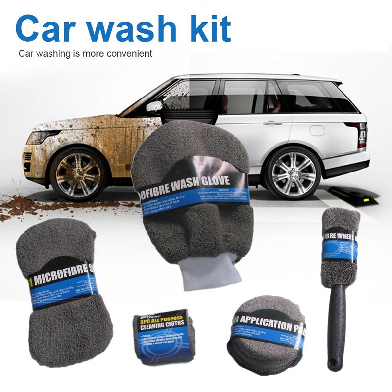 9Pcs Microfiber Car Cleaning Kit