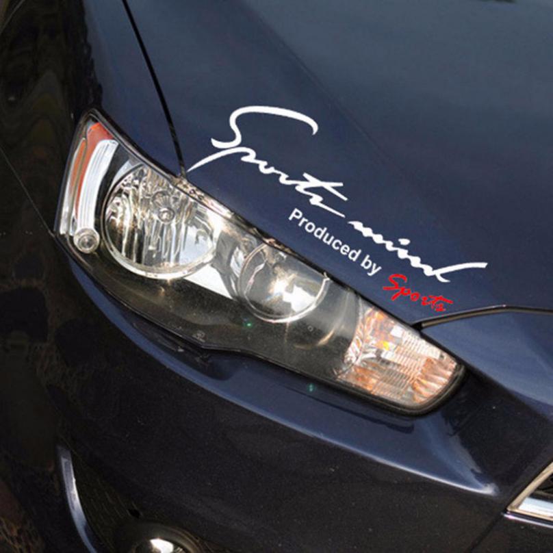 SPORTS MIND Logo Car Stickers White Red