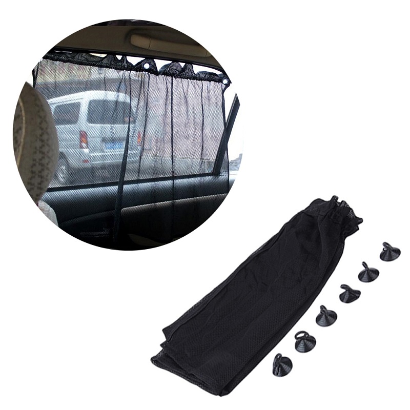 Pack of4 Car SunShade Side Window Curtain Auto Car Curtain Car UV Protection Sun Shade Curtains Side Window Visor Mesh Cover - Black