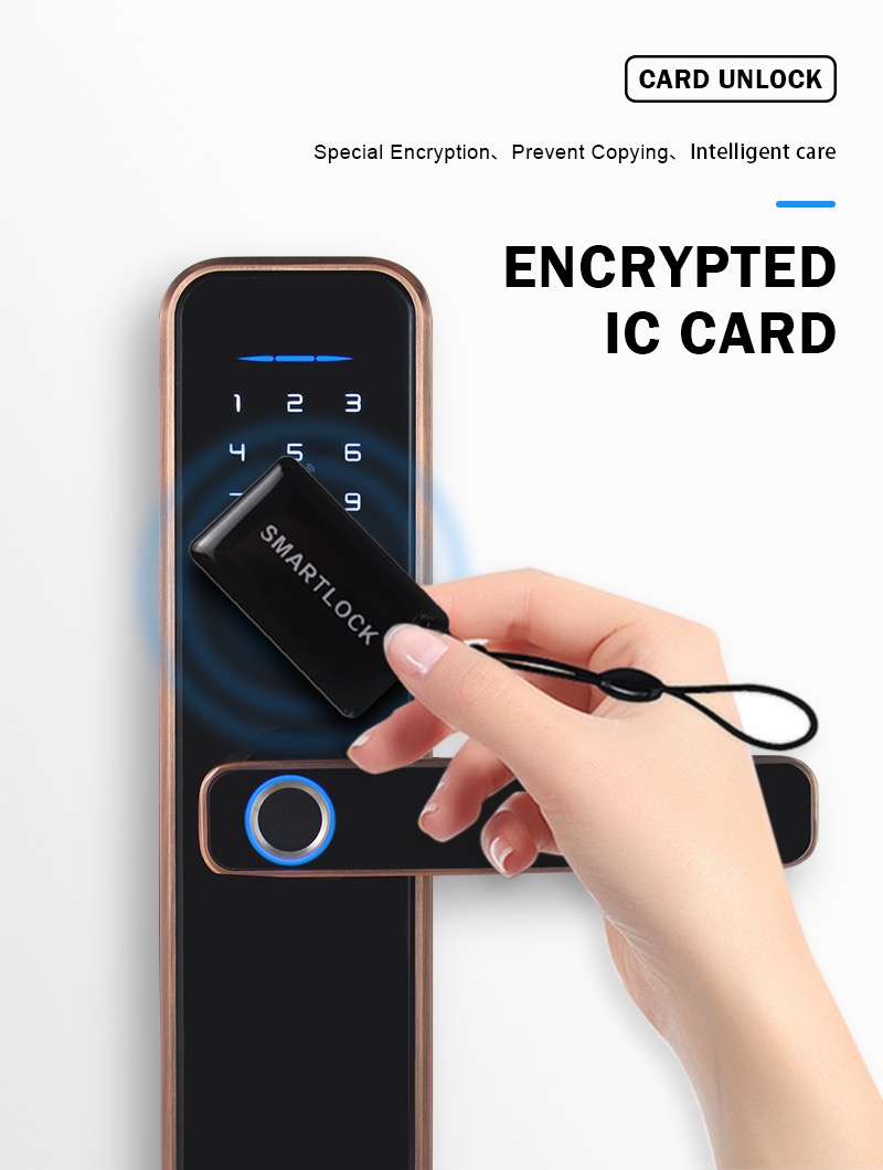 Electronic Smart Door Lock With TTLock App,Security Biometric Fingerprint Intelligent Lock With Passcode RFID
