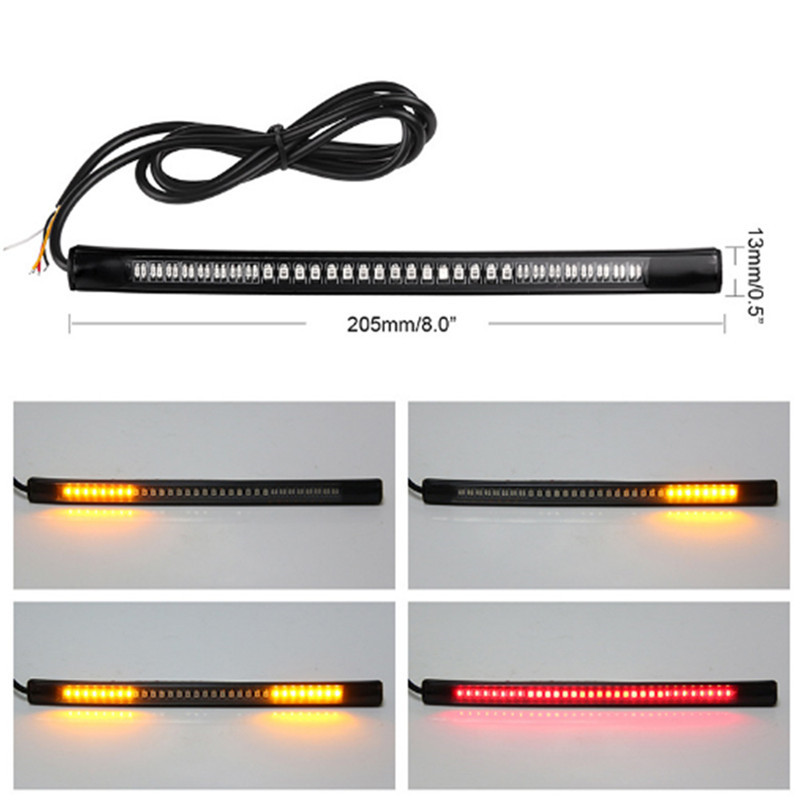 Pack Of 2 LED Lights Motorcycle Lights Brake Lights Turn Waterproof