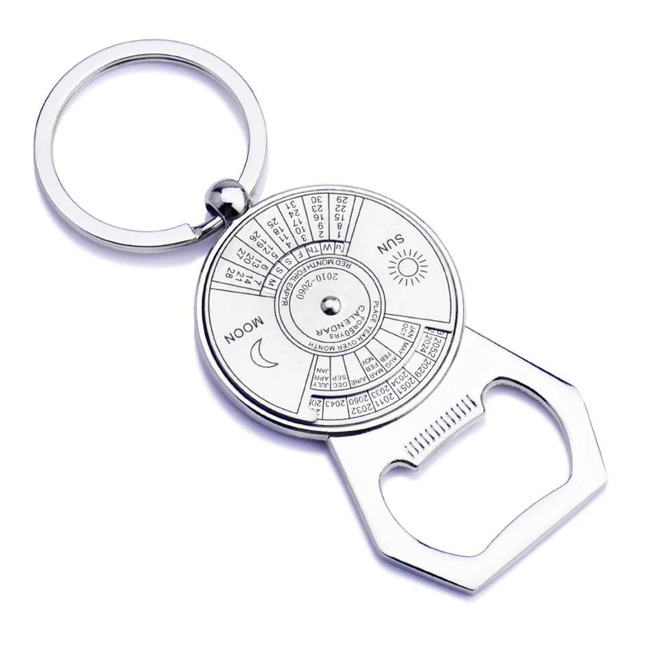 New Unique Creative 50 Years Calendar Key Chain With Bottle Opener Ring
