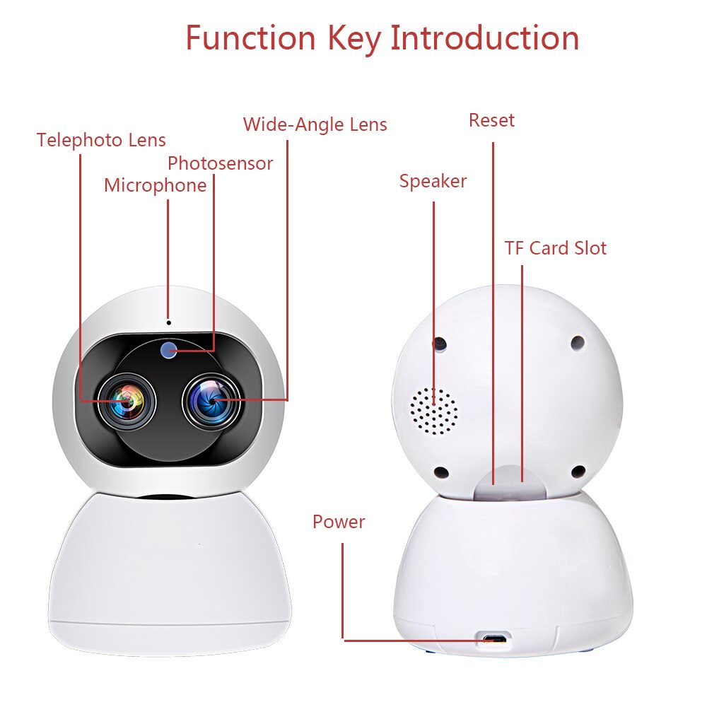 WiFi Dual Lens Indoor Surveillance IP Camera 1080