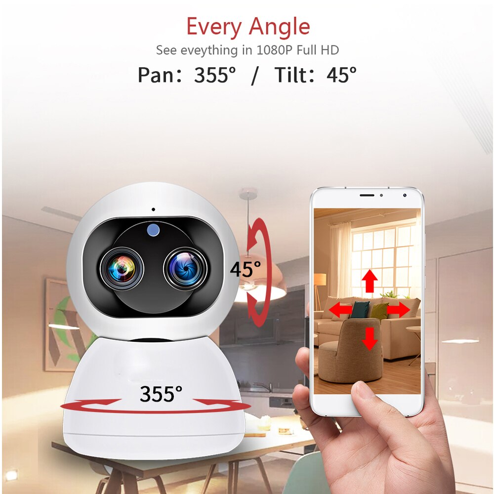 WiFi Dual Lens Indoor Surveillance IP Camera 1080