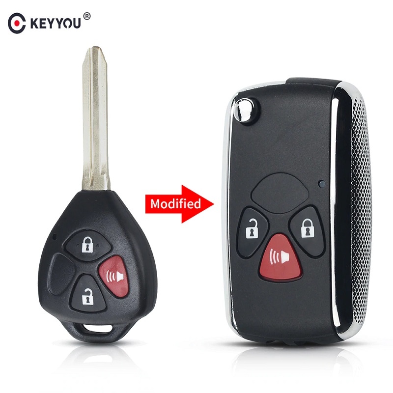 3 Buttons Modified Car Remote Key Shell For T.o.y.o.t.a Pra do