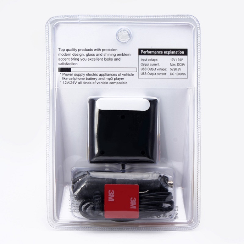 Universal Dual Plug  2 Way Car Socket Splitter + USB Port Charger Adapter