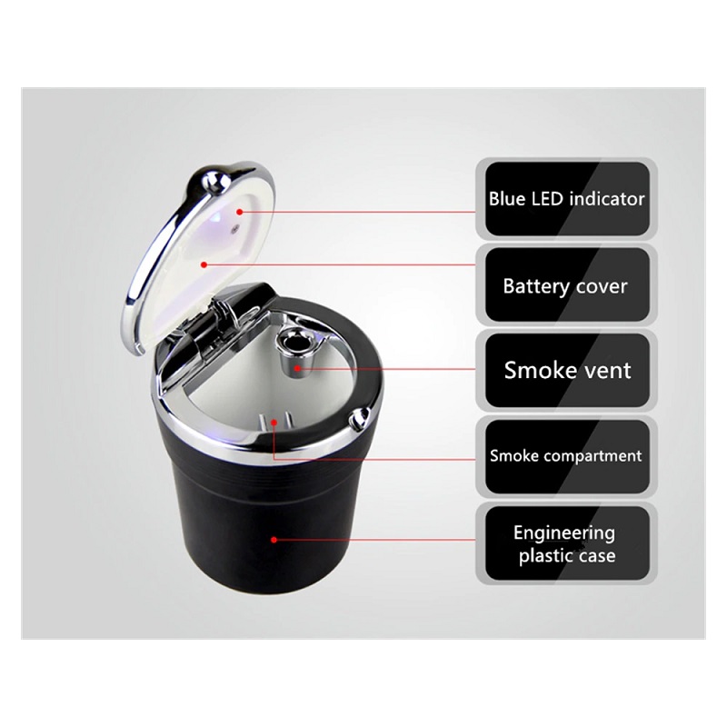 Universal Portable Ashtray With LED Lights