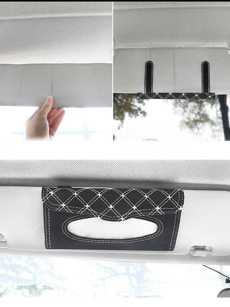 Car Sun Visor Tissue Box PU Leather