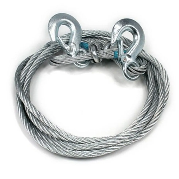 Stainless Steel Cable Tow Rope With Hook 10Ft 