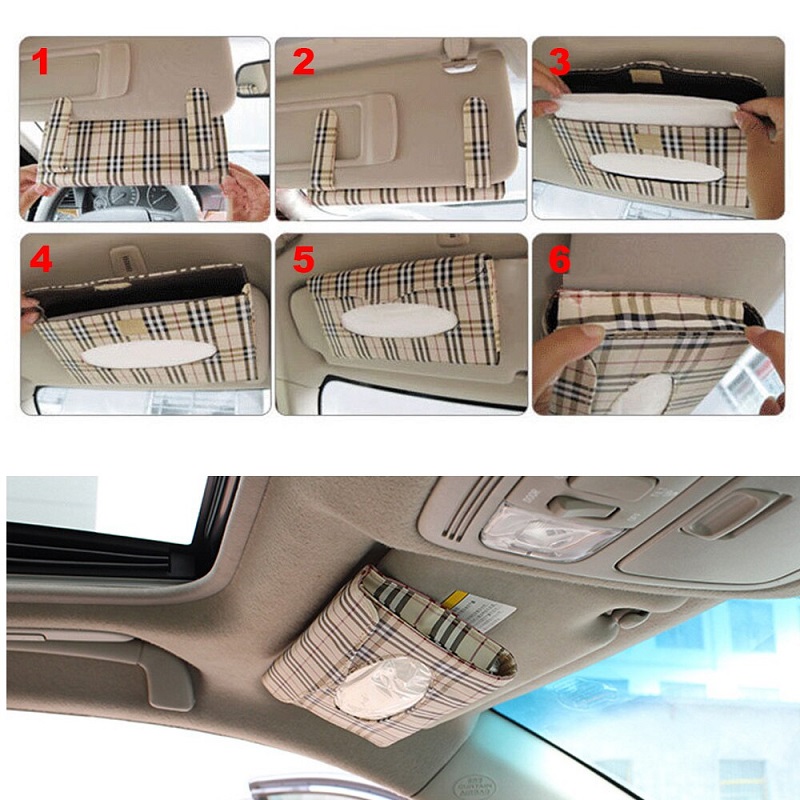 Car Sun Visor Tissue Box With Clip