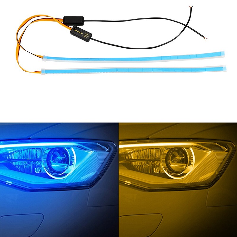 2 PCs Car DRL Flexible LED Light Strip