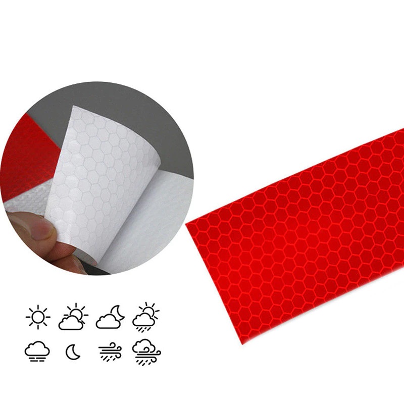 Pack Of 10 Reflective Safety Warning Stickers Red and White 28X5 CM