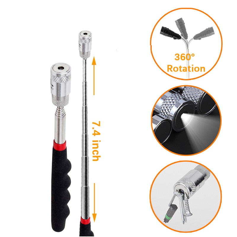 Mini Portable Extendable Telescopic Magnet With Light