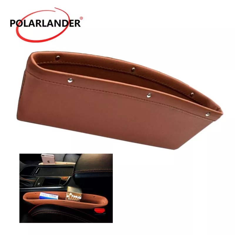 1 Pc PU Leather Car Seat Gap Storage Organizer