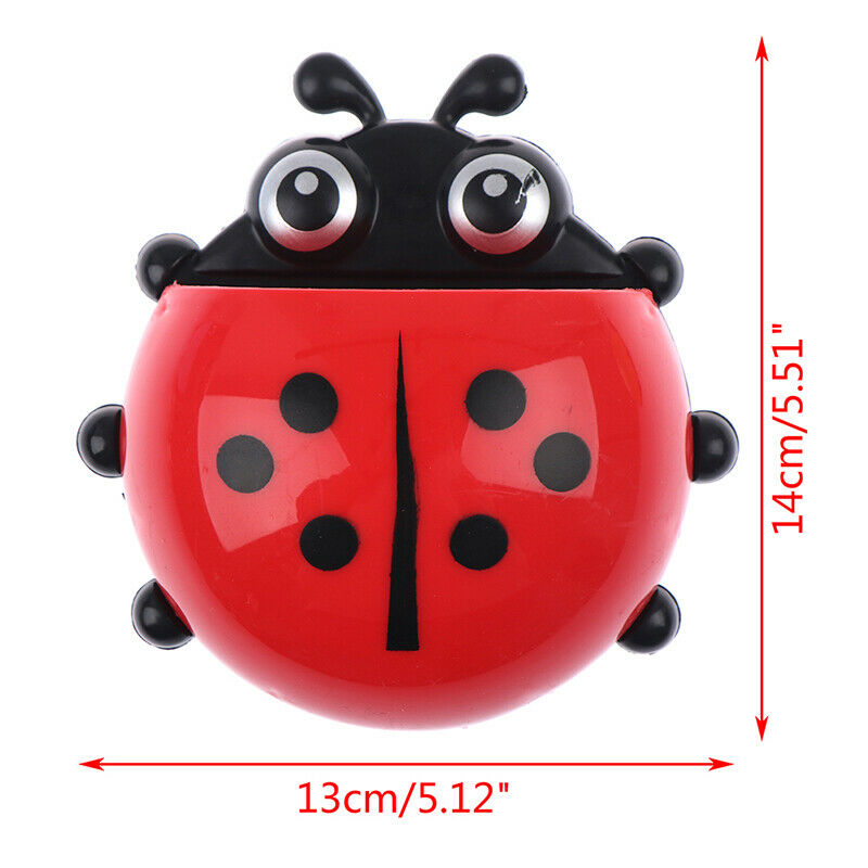 Pack Of 2 Creative Ladybug Toothbrush Holder