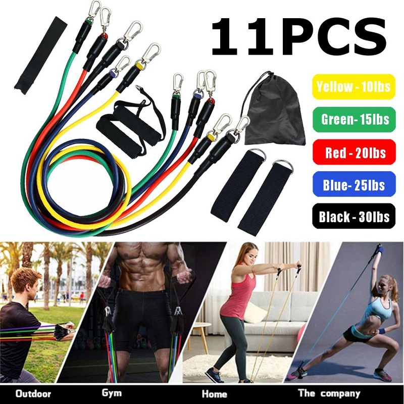 Pack Of 11 Elastic Exercise Rope