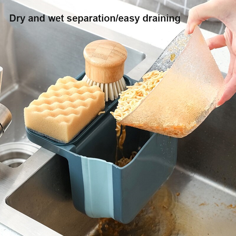 Foldable Double Suction Cup Hanging Sink Drain Basket