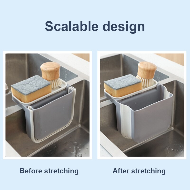 Foldable Double Suction Cup Hanging Sink Drain Basket