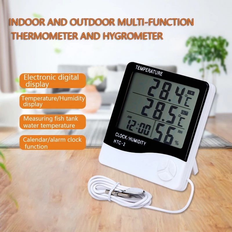 Indoor Outdoor Digital Thermometer Hygrometer Electronic LCD Temperature Humidity Meter