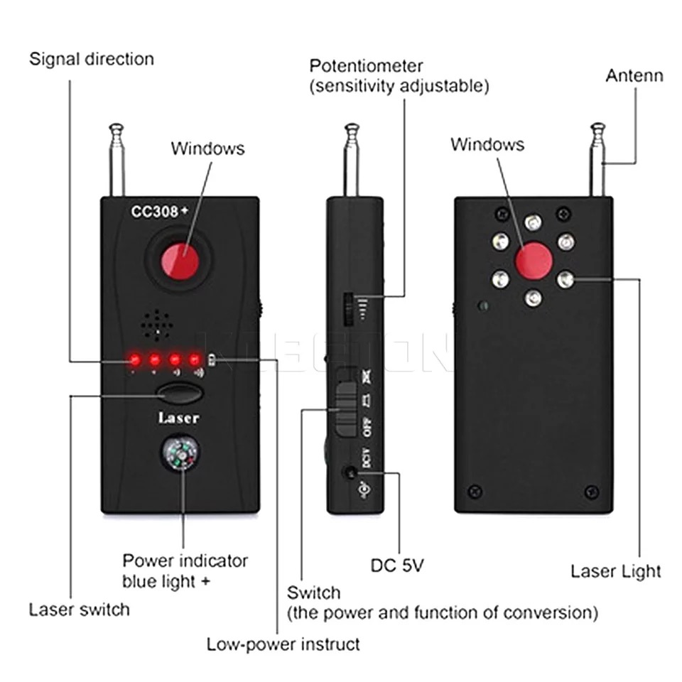 Camera Detector Full frequency Bug Detector