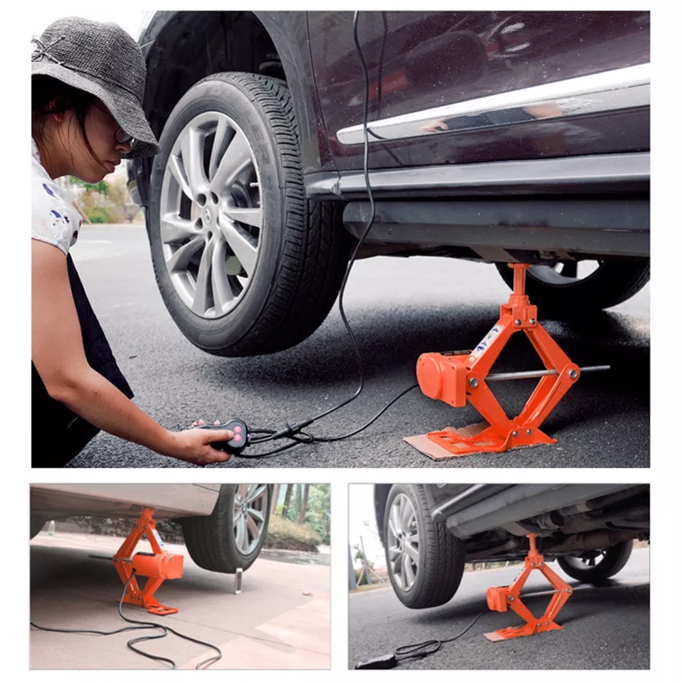 Portable DC 12V Car Jack 3Ton Electric Jack Auto Lift Scissor Automatic Sedan SUV Jack Lifting Machinisms Car Repair Tool