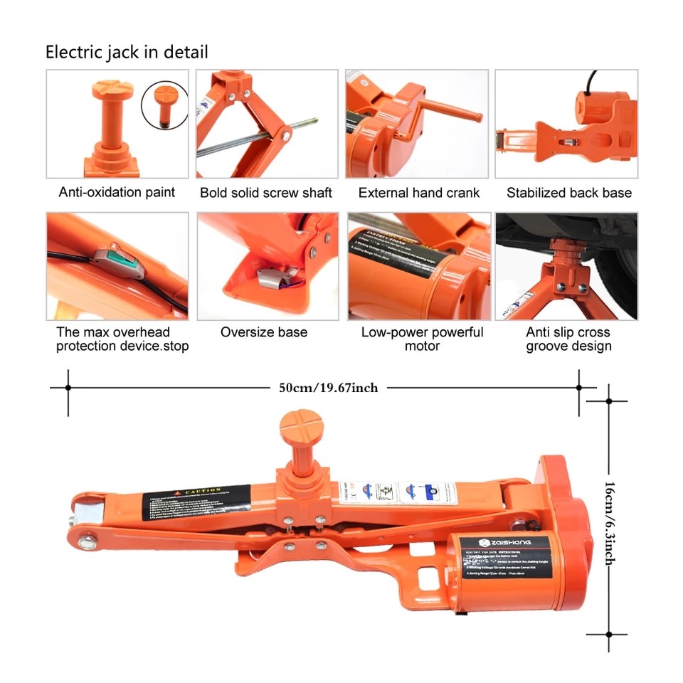 Portable DC 12V Car Jack 3Ton Electric Jack Auto Lift Scissor Automatic Sedan SUV Jack Lifting Machinisms Car Repair Tool