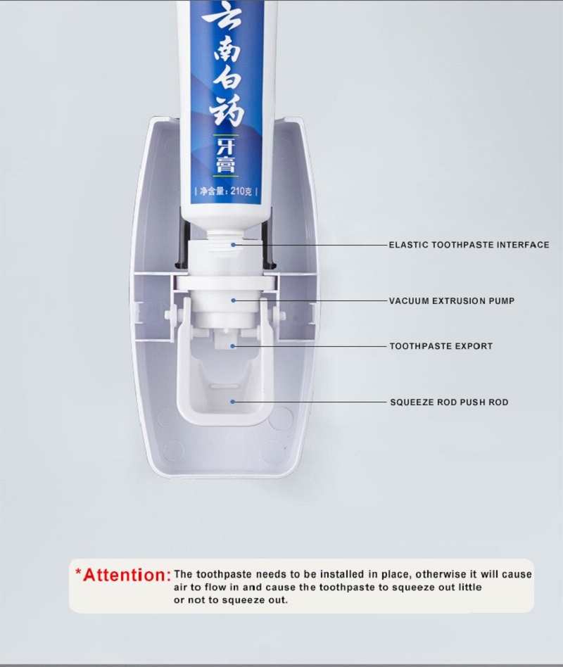 Toothpaste Dispenser+Toothbrush Wall Mount Holder