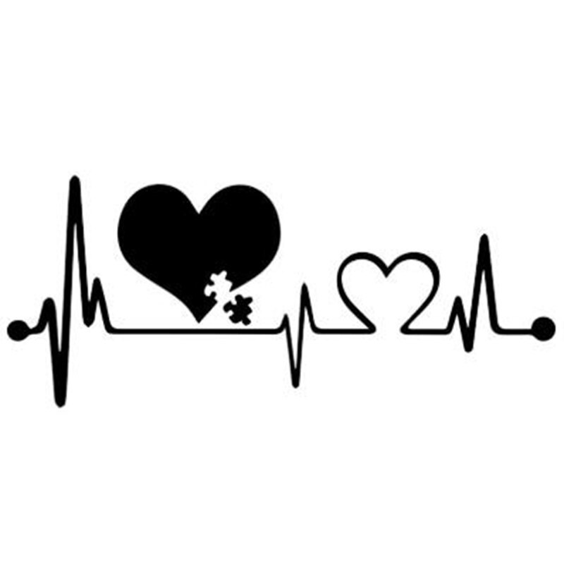Heartbeat Lifeline Monitor Screen Car Sticker Black