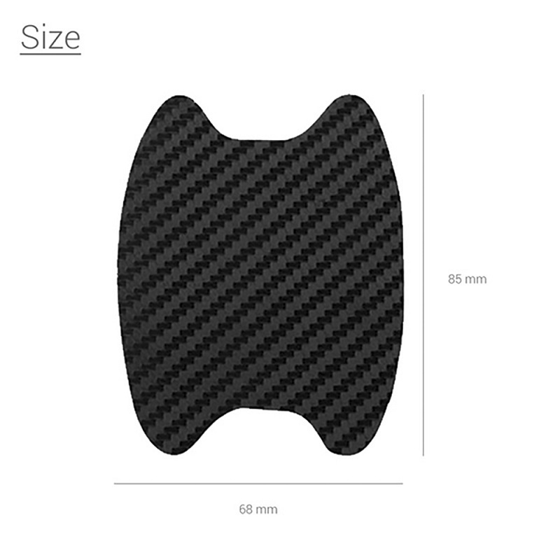 4Pcs Car Door Black Fiber Handle Sticker