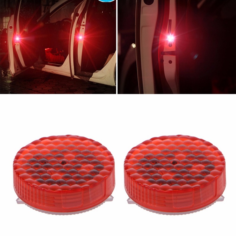 2 Pcs Universal Waterproof Wireless Car Door LED Safety Warning Light