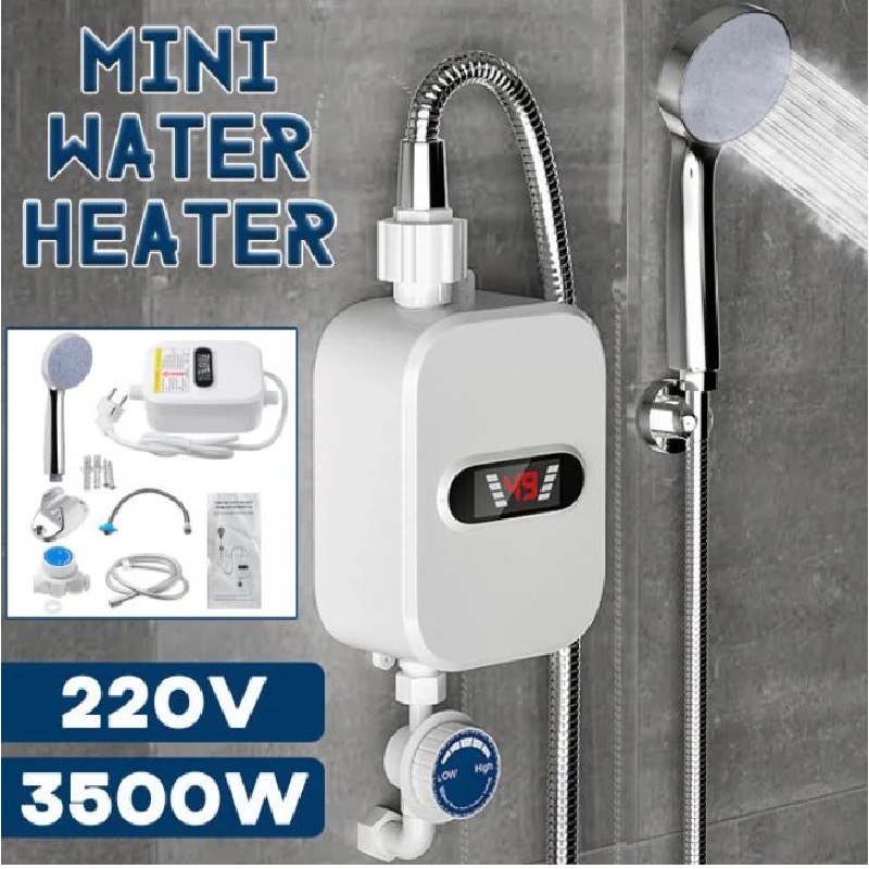 Mini Quick Heater Shower Without Water Storage Water Heater Bathroom Kitchen Wall Mounted Instant LCD Electric Water Heater