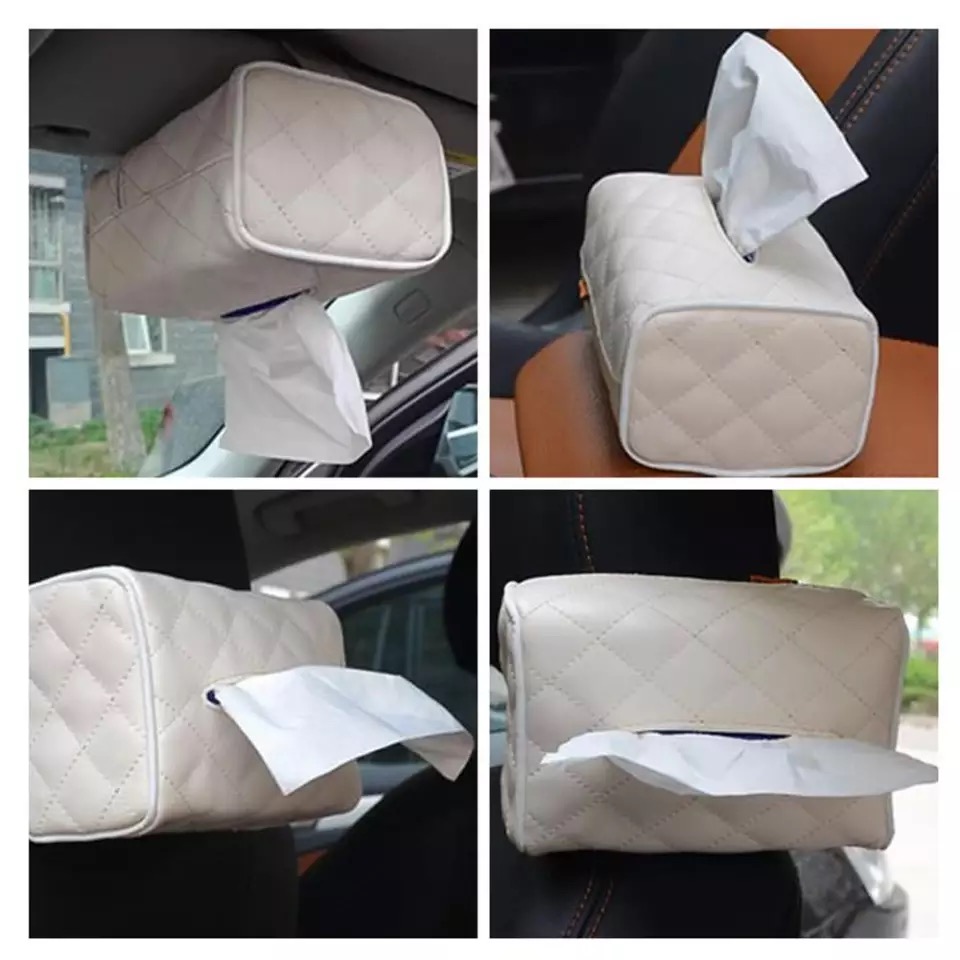 1 Pc Car Hanging Tissue Paper Box Beige