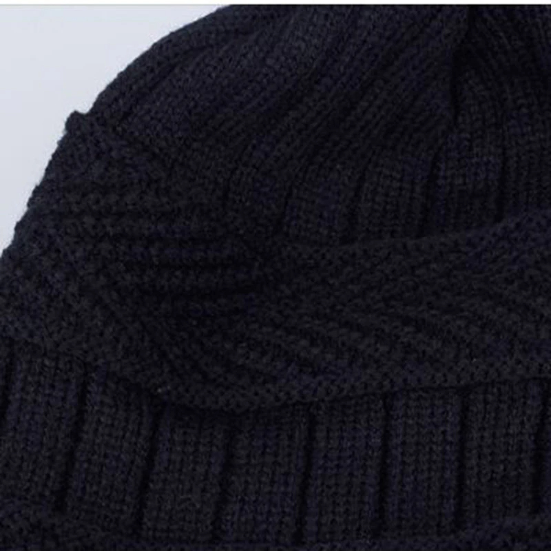 Winter Beanie Hat and Scarf Thermal Knit Hat Skull Cap Black