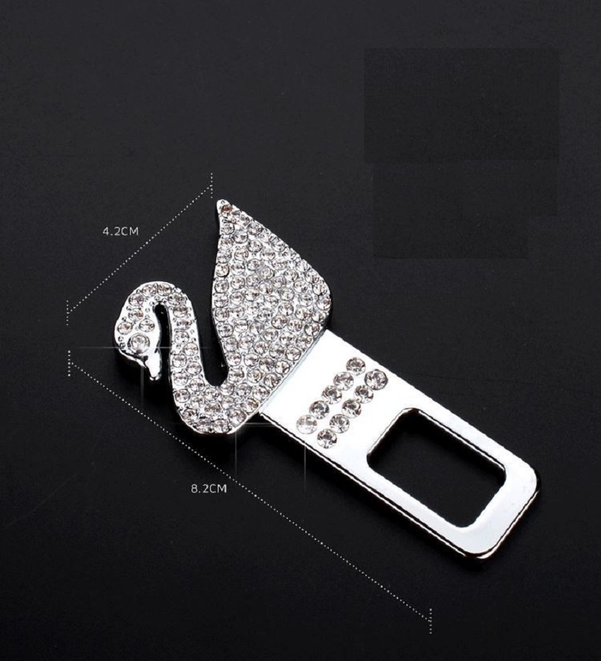 2 Pc Swan Alloy Car Seat Belt Clip Safety Belt 