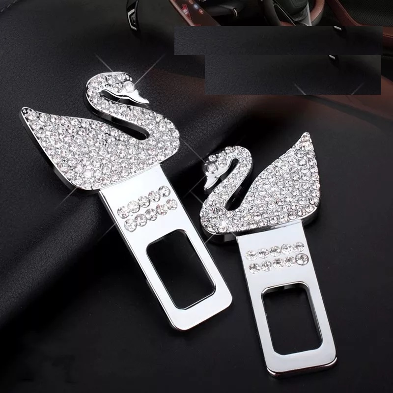 2 Pc Swan Alloy Car Seat Belt Clip Safety Belt 