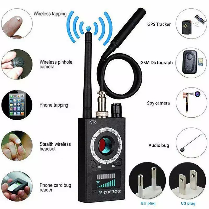 Anti Camera RF Signal Detector Anti Wireless Cam K18 Scanner GSM Audio GSM Device Finder