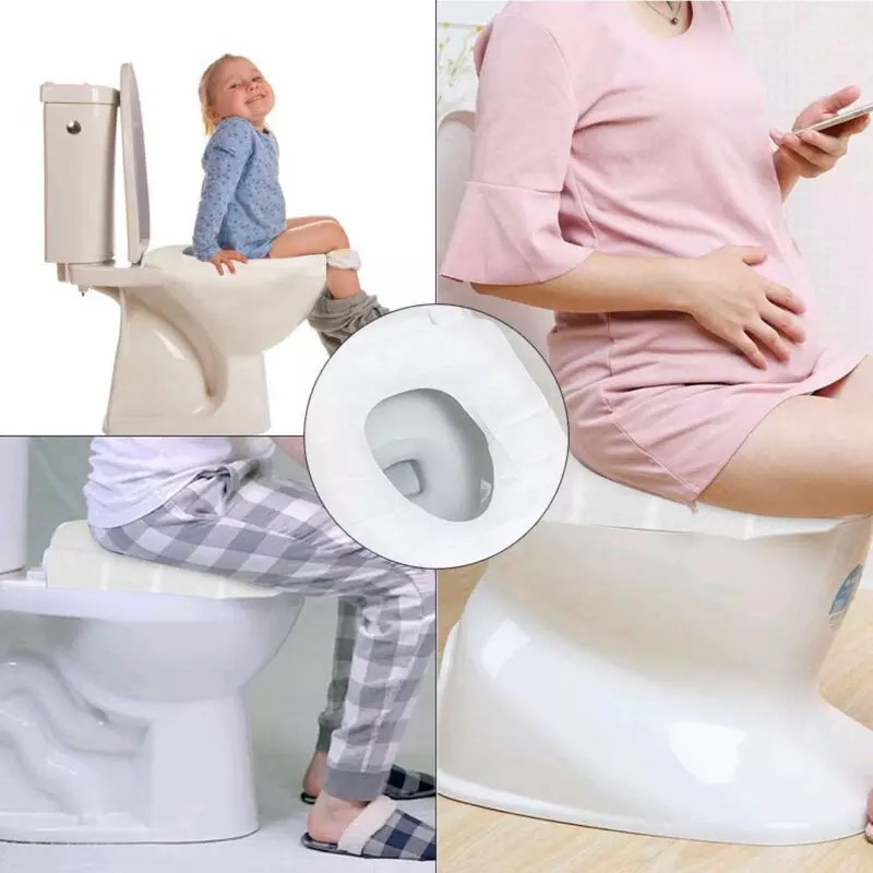 Pack of Two 20 Pcs Portable Disposable Toilet Seat Cover Mat Toilet Paper Pad Bathroom Accessories for home or public convenience