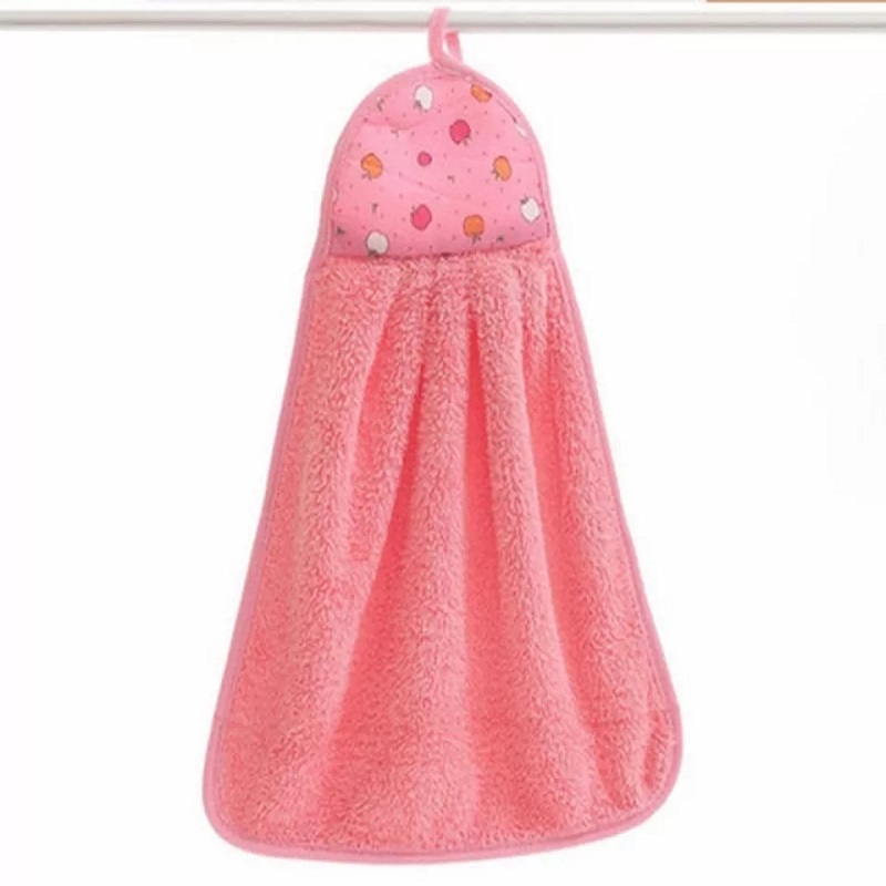 3 Pcs Coral Velvet Bathroom Supplies Soft Hand Towel Absorbent Cloth Dishcloths Hanging Cloth Kitchen